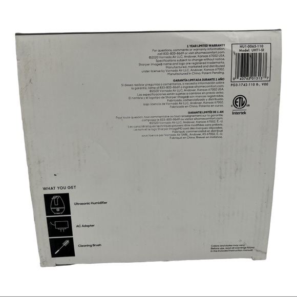 NEW Sharper Image HU1-0065-110 Ultrasonic Humidifier White 0.4 gallon - Picture 5 of 8